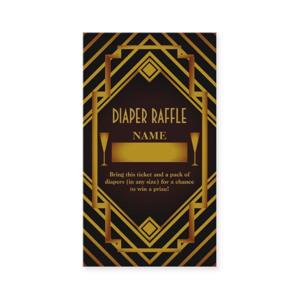 Gatsby Gold 2020's Baby Shower Diaper Raffle Enclosure Card