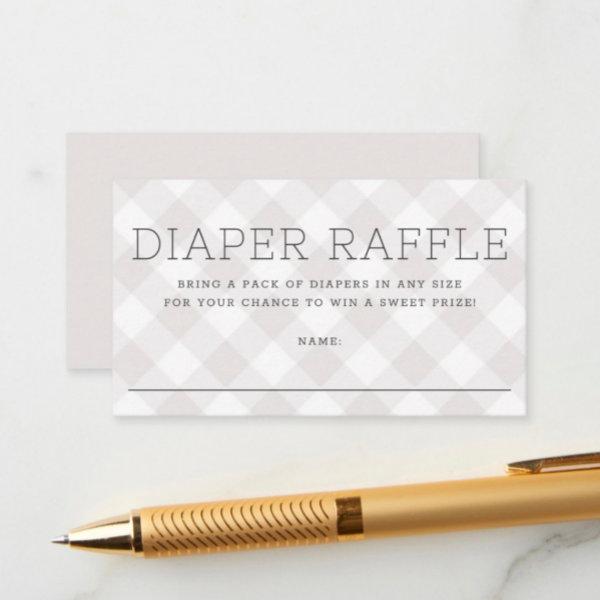 Gender Neutral Gingham Diaper Raffle Baby Shower Enclosure Card