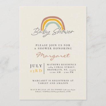 Gender Neutral Rainbow Baby Shower Invitation