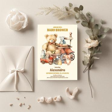 Gender Neutral Vintage Toys Baby Shower