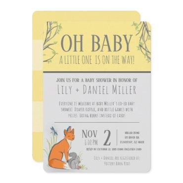 Gender Neutral woodland animals baby shower stripe