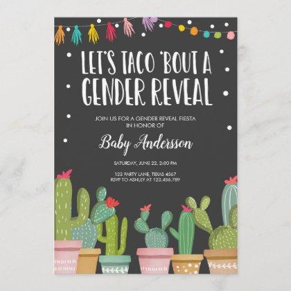 Gender Reveal Fiesta Invitation Baby Shower