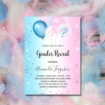 Gender reveal party pink blue baby boy girl