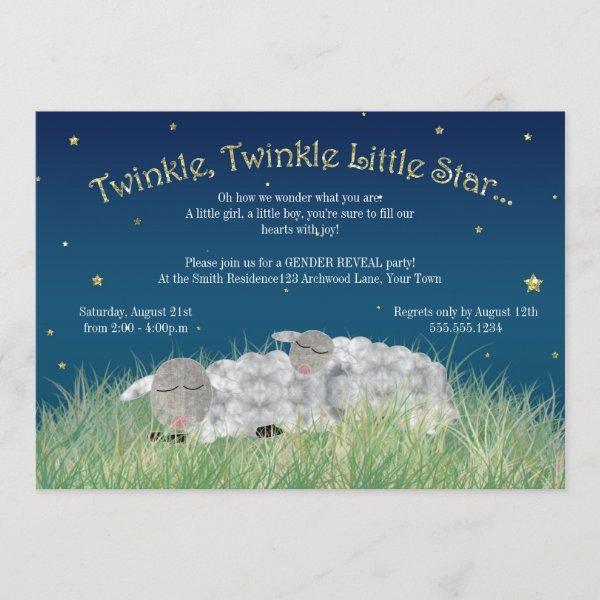 Gender Reveal Party Twinkle Little Star Cute Sheep