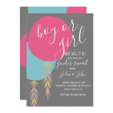 Gender Reveal Tassel Boho Balloon