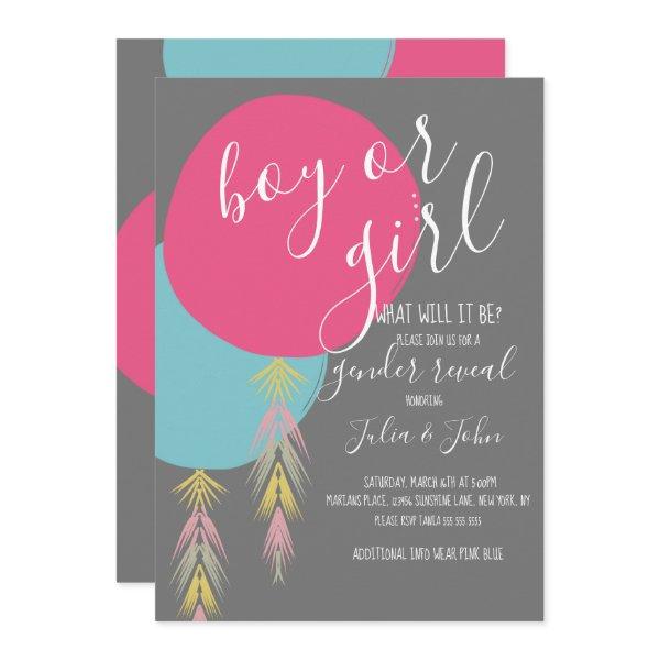 Gender Reveal Tassel Boho Balloon