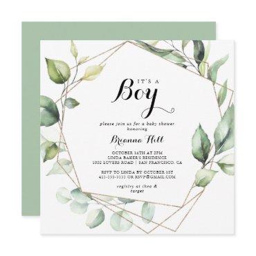 Geometric Elegant Gold It's A Boy