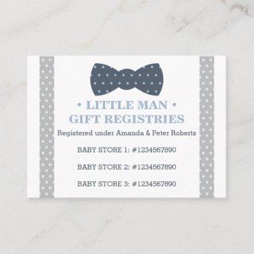 Gift Registry Card, Little Man, Bow Tie Enclosure Card