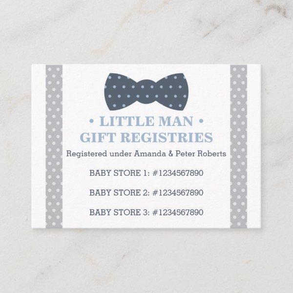 Gift Registry Card, Little Man, Bow Tie Enclosure Card