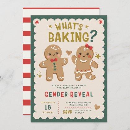 Gingerbread What's Baking Christmas Gender Reveal
