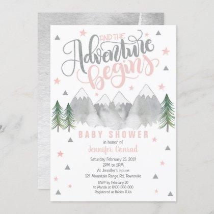 Girl Adventure Baby Shower Invitation
