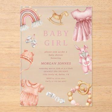 Girl Boho Clothes Nursery Baby Shower Acrylic