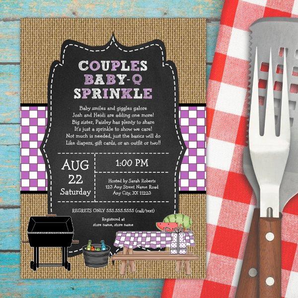 Girl Couples Baby Q Sprinkle, BBQ