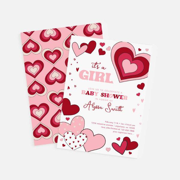 Girl Pink Valentine's Day Hearts