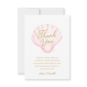 Girl Summer Beach Baby Shower Thank You Card