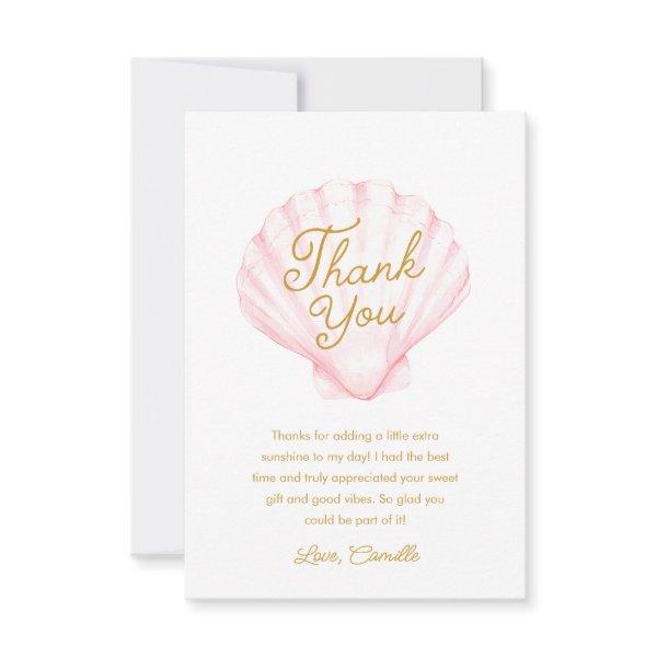 Girl Summer Beach Baby Shower Thank You Card