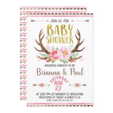 Girls Boho Floral Antlers