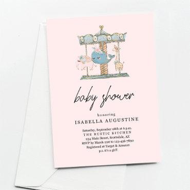 Girls Pink Carousel