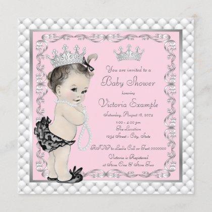 Glam Princess Baby Shower Invitations