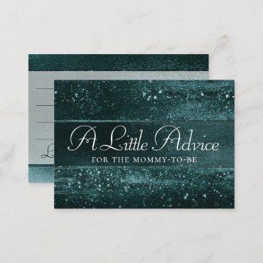 Glitzy Foil | Midnight Teal Faux Shimmer Advice Enclosure Card