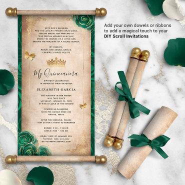 Gold and Green Quinceanera DIY Scroll