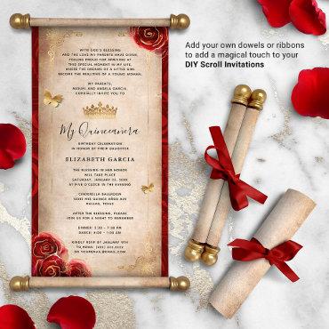 Gold and Red Quinceanera DIY Scroll