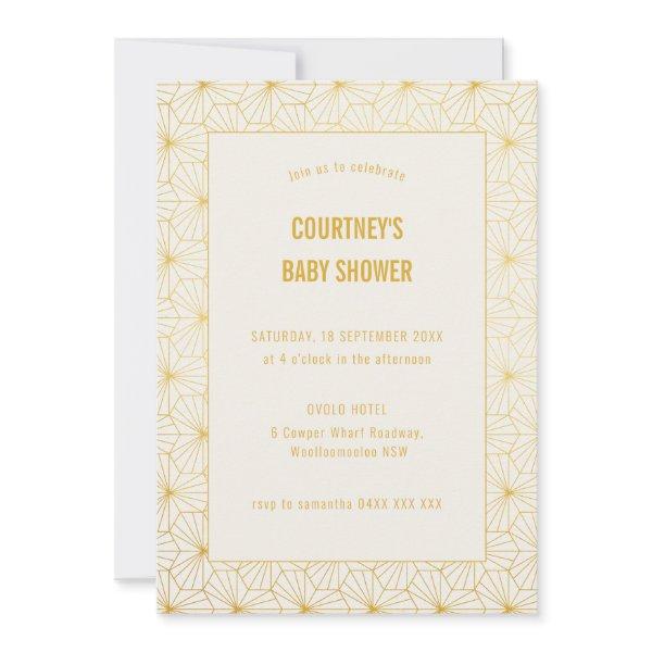 Gold and White Geometric Art Deco