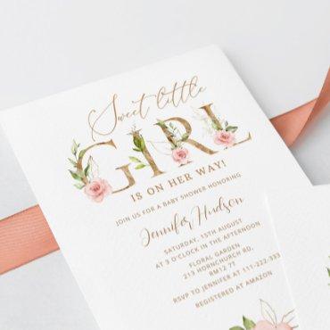 Gold blush floral Sweet little girl