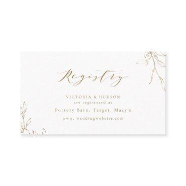 Gold botanical crest monogram bridal Registry card