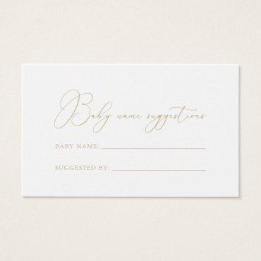 Gold Classy Chic Baby Name Suggestions Card
