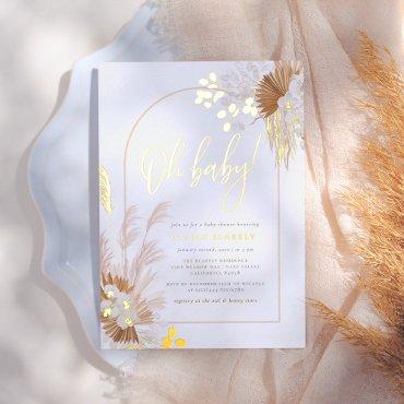Gold Foil | Boho Pampas Arch Girl Baby Shower Foil