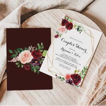 Gold Geometric Spring Calligraphy Couples Shower