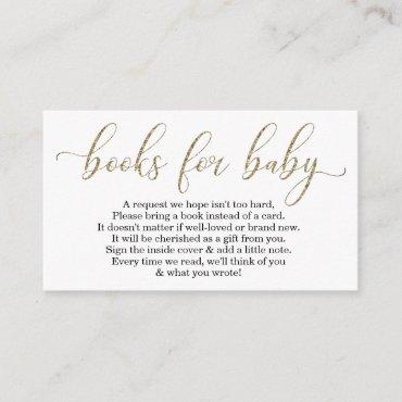 Gold Glitter Book Request - Baby Shower Invitation