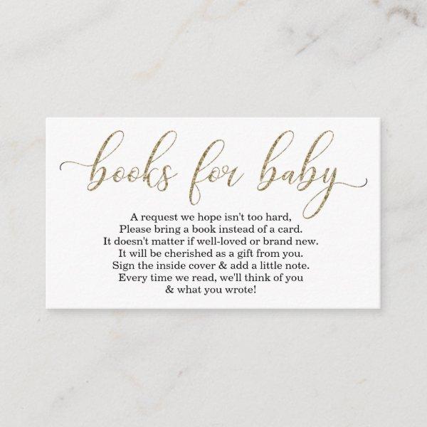 Gold Glitter Book Request - Baby Shower Invitation