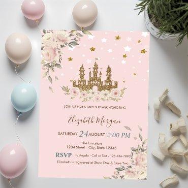 Gold Glitter Castle,Flowers,Stars