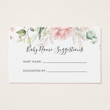 Gold Green Foliage Baby Name Suggestions Card