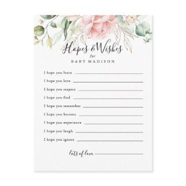 Gold Green Foliage Baby Shower Hopes & Wishes Card
