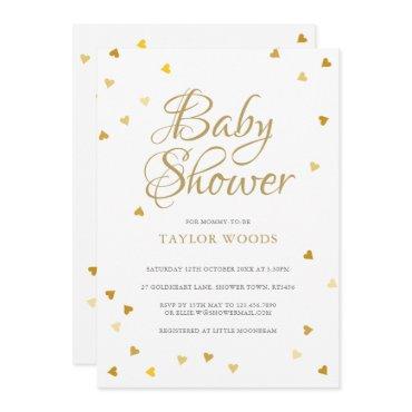 Gold Love Hearts Confetti Baby Shower / Sprinkle
