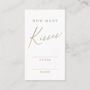 Gold minimal modern guess how many kisses game enclosure card