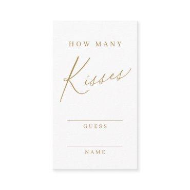 Gold minimal modern guess how many kisses game enclosure card