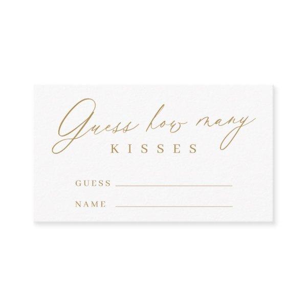 Gold minimal modern guess how many kisses game enclosure card