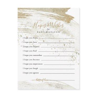 Gold Minimalist Baby Shower Hopes & Wishes Card
