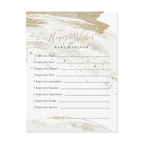 Gold Minimalist Baby Shower Hopes & Wishes Card