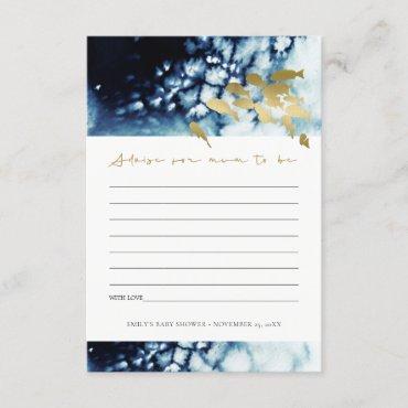 GOLD NAVY UNDERWATER SEA FISH ADVICE BABY SHOWER ENCLOSURE CARD