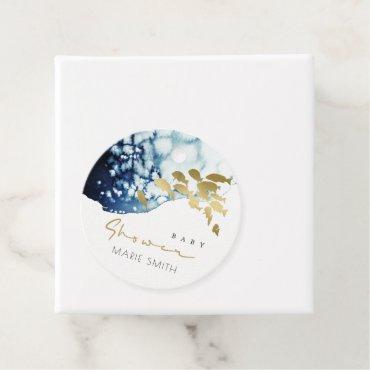 GOLD NAVY UNDERWATER SEA FISH BABY SHOWER FAVOR TAGS