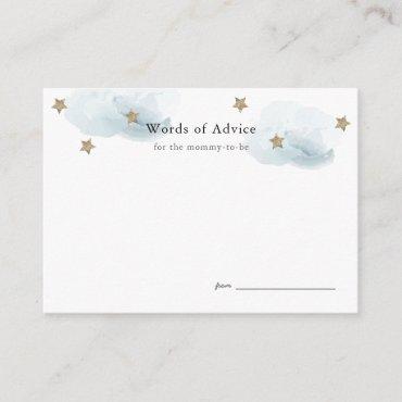 Gold Stars & Clouds Baby Shower Advice Cards
