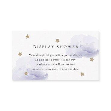 Gold Stars & Lavender Clouds Display Shower Enclosure Card