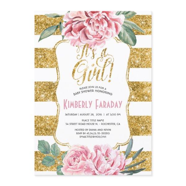 Gold Stripes Floral Vintage