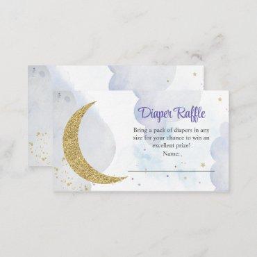 Golden Glitter Moon Diaper Raffle Enclosure Card