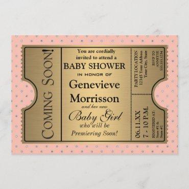 Golden Ticket Style New Baby Shower Party Invite